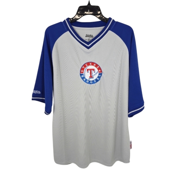 {Stitches} Texas Rangers Starter Jersey Blue Grey Red Embroidered Patch - Large - Picture 1 of 10